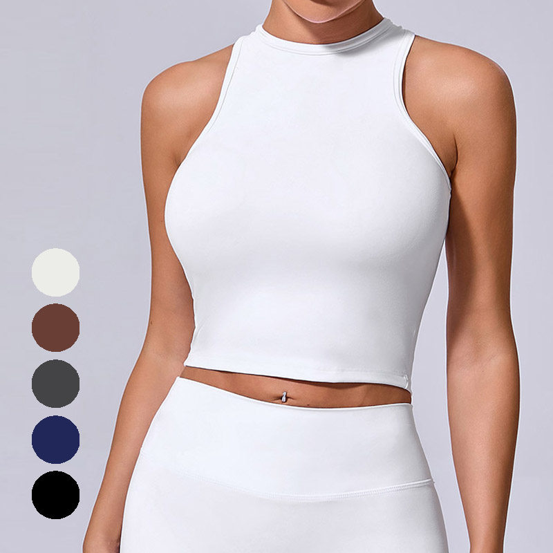 无胸垫 欧美速干运动背心女裸感瑜伽服无袖高领健身上衣外穿打底,运动/瑜伽/健身/球迷用品,瑜伽背心,淘宝优惠券,粉丝福利购,淘宝优惠卷