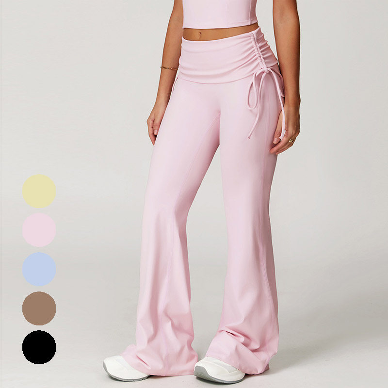 Lori翻折高腰裸感健身微喇裤女显瘦提臀速干健身喇叭裤运动阔腿裤,运动/瑜伽/健身/球迷用品,瑜伽长裤,淘宝优惠券,粉丝福利购,淘宝优惠卷