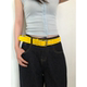 饰 带装 柠檬黄时髦多巴胺双排宽版 腰带配饰学院收腰百搭裙子牛仔裤