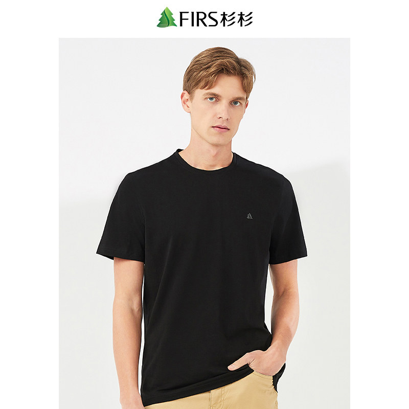 杉杉男装短袖t恤男圆领纯棉夏季半袖商务休闲t恤衫