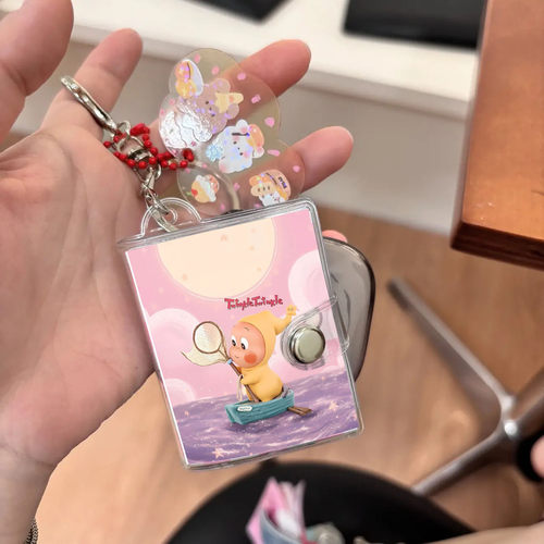 星星人钥匙扣迷你相册书包挂件洗照片拍立得打印证件照一寸两寸