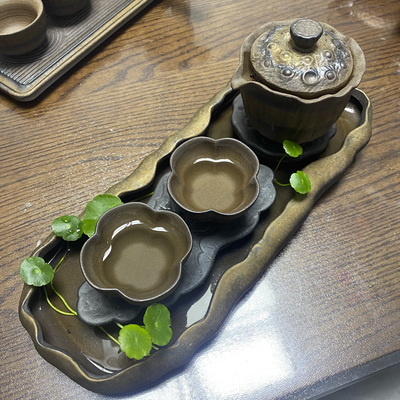 荷塘月色原矿老陶养花茶盘干泡盘