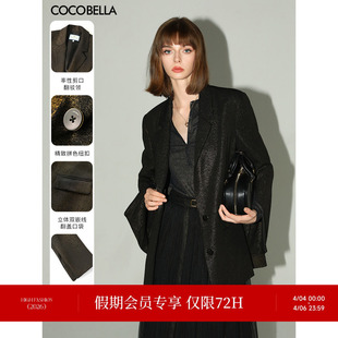 COCOBELLA奢感黑金开叉袖 女通勤百搭西服外套SI43B 品质西装