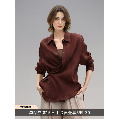 COCOBELLA100%苎麻染色衬衫