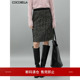 清仓 断码 COCOBELLA复古人字纹毛呢半身裙气质通勤中裙筒裙HS615