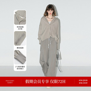 COCOBELLA 段彩花纱竹节卫衣女春宽松休闲上衣SE3007 松弛感穿搭