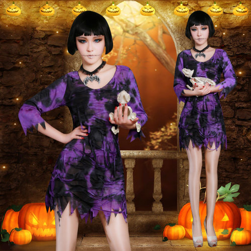 万圣节服装成人女舞会派对cosplay服装鬼节恐怖木乃伊僵尸连衣裙