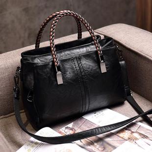 女款包包2025年新款洋气牛皮女包小众设计感手提包时尚潮斜挎大包