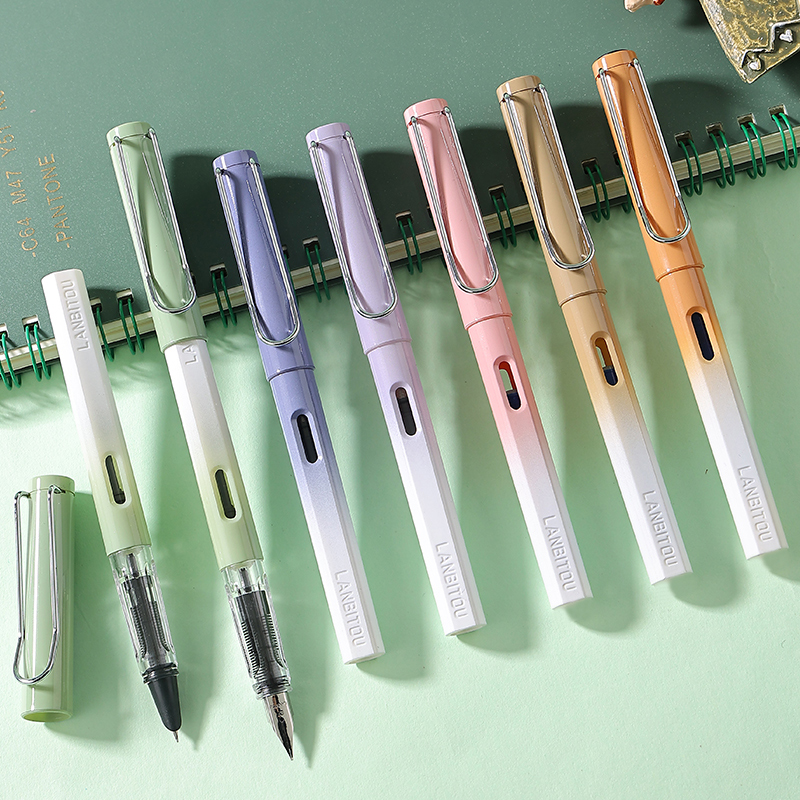 4支装-烂笔头7906钢笔小学生用三年级可换墨囊正姿练字特细0.38mm