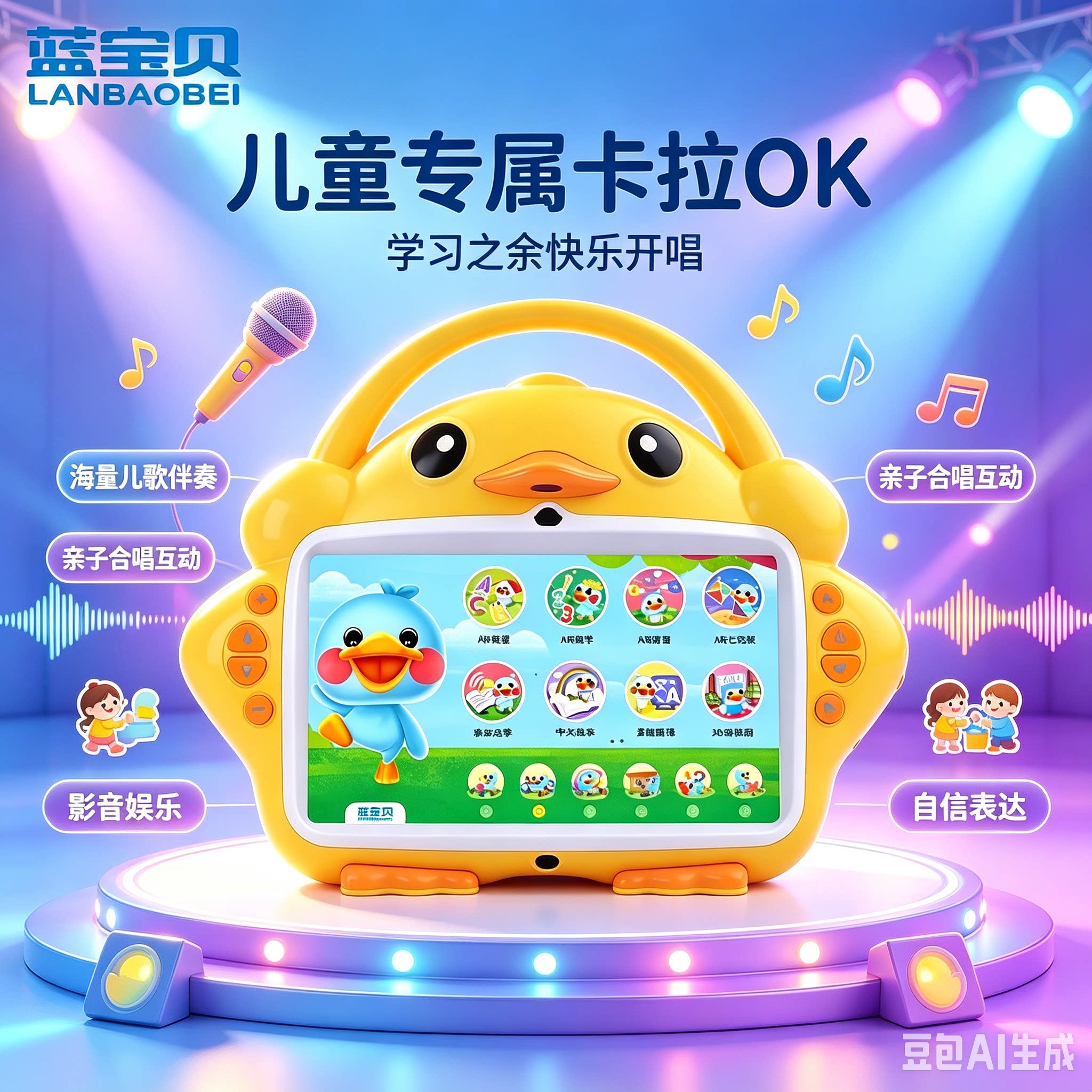 蓝宝贝大黄鸭智能早教机学习机