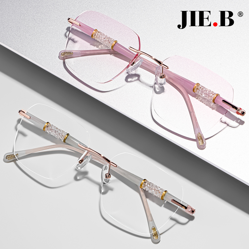 眼镜近视女超轻tr无框无边框度数