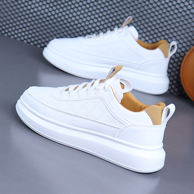 透气春季男鞋内增高文艺情侣款