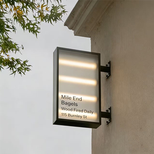 LED户外防水磨砂招牌灯箱店铺侧挂标识牌新式 招牌可定制 个性
