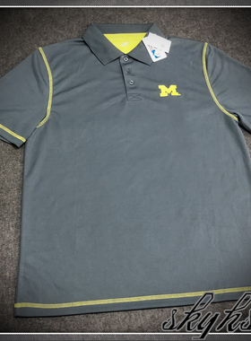 US直输入NCAA密歇根大学POLO衫 狼獾队教练员制服组短袖高尔夫T恤