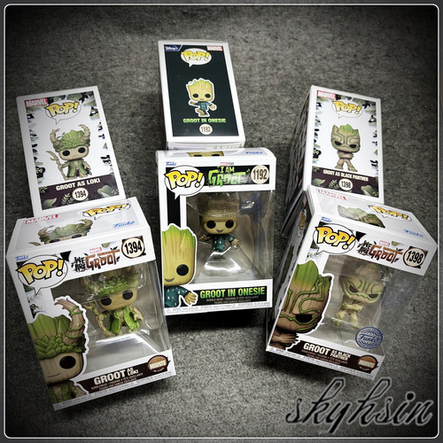 Funko Pop漫威树人格鲁特手办 I Am Groot 黑豹/洛基格鲁特公仔
