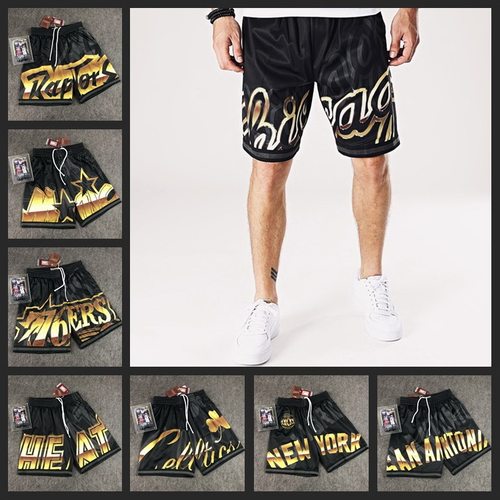 黑金复古五分裤美式球裤M&N