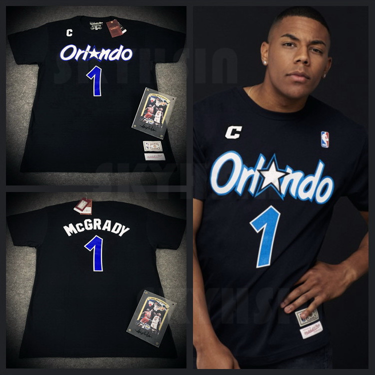 m&n tmac麦蒂mcgrady 麦迪奥兰多魔术队复古t恤 mn队长标复刻短袖