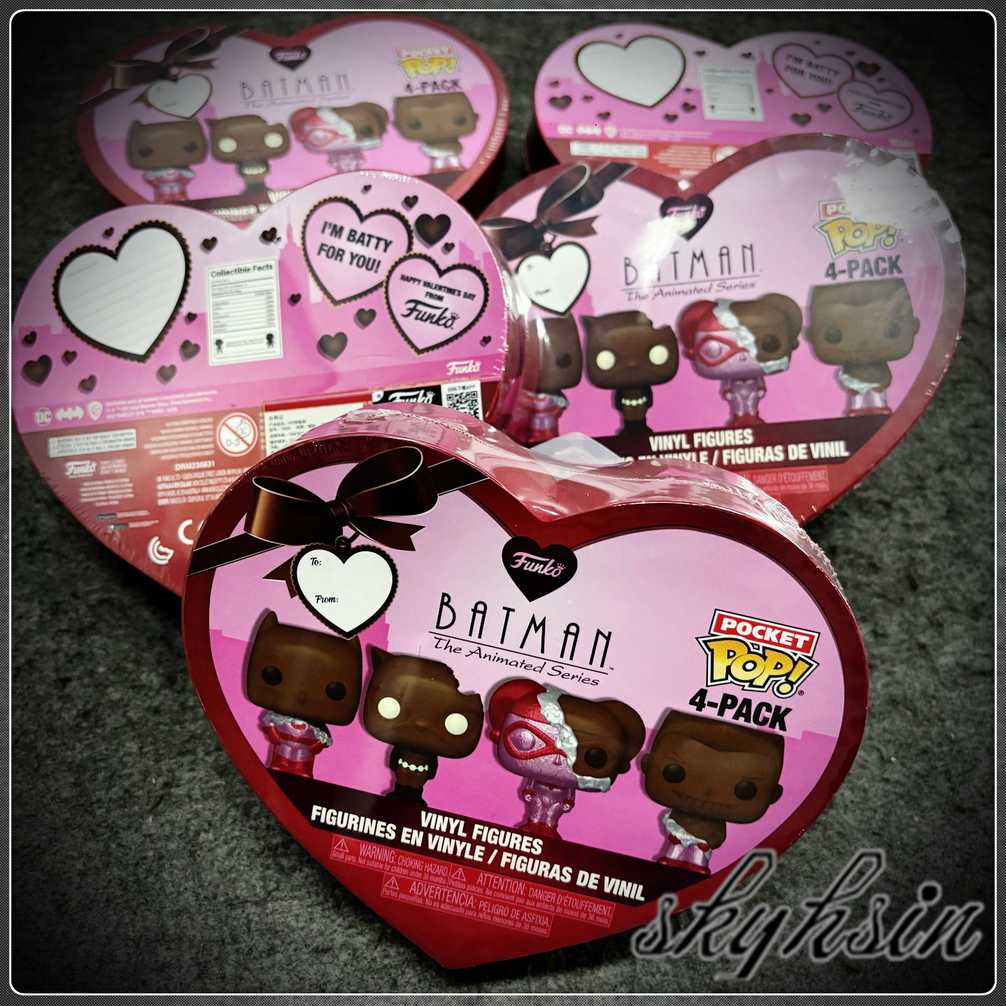 Funko Pocket Pop情人节限定 DC蝙蝠侠系列巧克力爱心公仔四人装