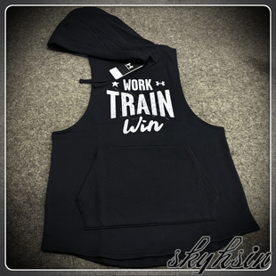 UA安德玛RIVAL WTW 巨石强森健身抓绒无袖连帽运动卫衣 1370353