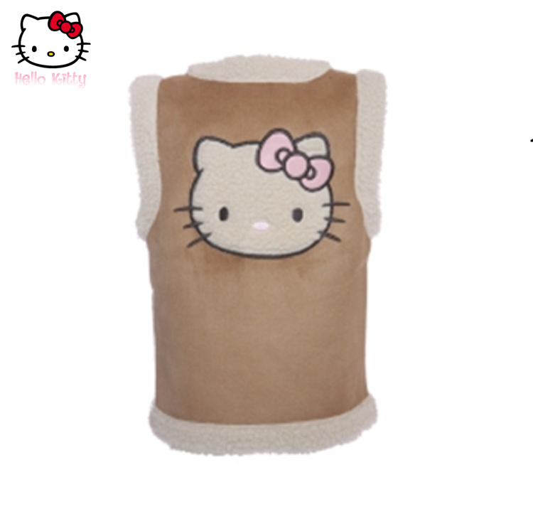 hello kitty欧美皮毛一体背儿童心棉服