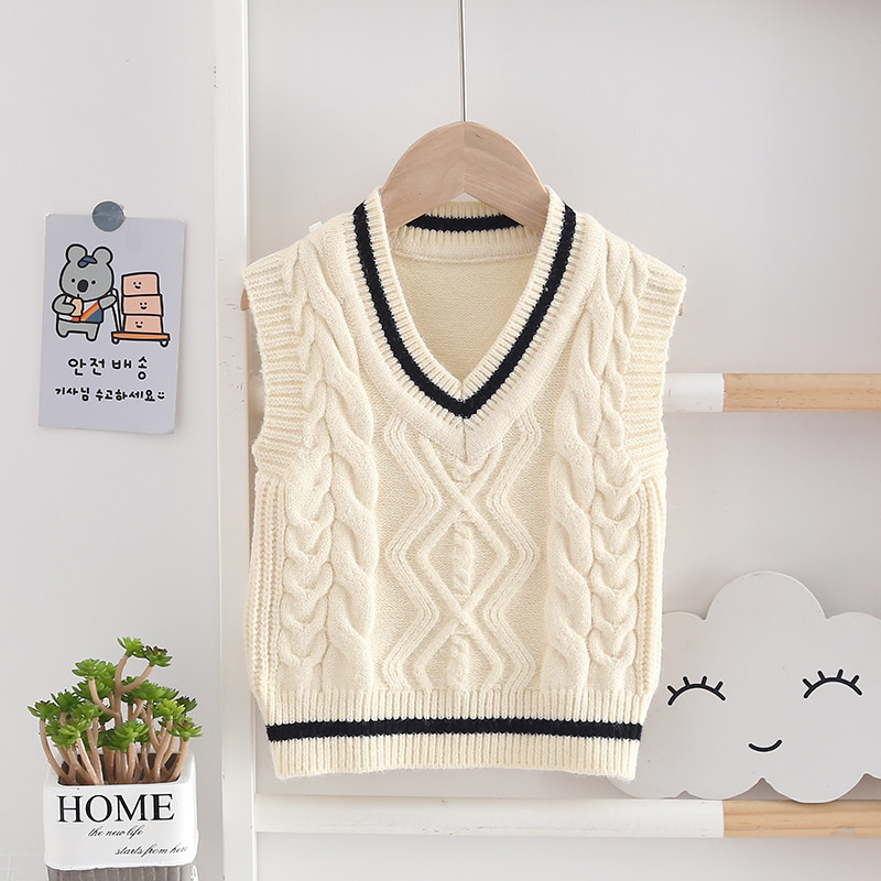 儿童毛衣马甲2024秋冬装新款韩版宝宝马夹森系学院风日系男童背心