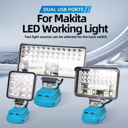 适配makita牧田18V锂电池工作灯LED应急照明灯维修灯