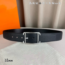 男士简约针扣腰带真皮轻奢双面可用皮带男款荔枝纹H牛皮腰带38mm