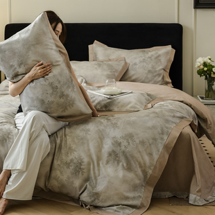 HJ2025新款磨毛四件套全棉纯棉床单被套轻奢高级感冬季床品主卧室