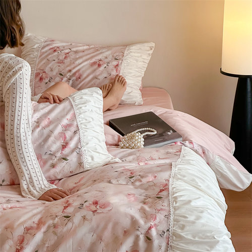 HJ法式高级感全棉纯棉四件套