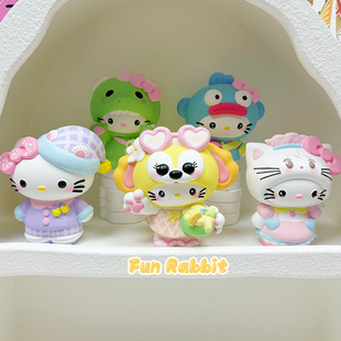 kitty猫石膏娃娃diy涂色香薰摆件儿童团建填色涂鸦3D立体小号白胚