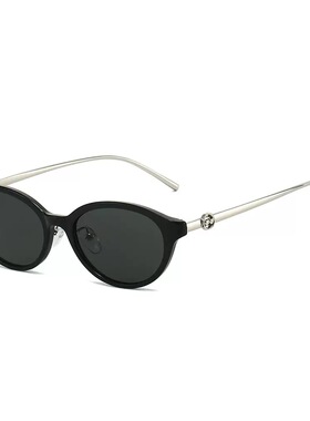 韩系椭圆形复古墨镜女方圆脸显瘦高级感网红素颜太阳眼镜2026新款