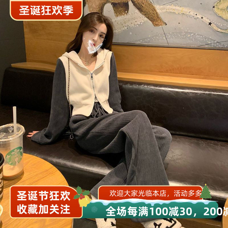 高级感卫衣运动套装女秋季新款宽松显瘦时尚气质小个子休闲两件套