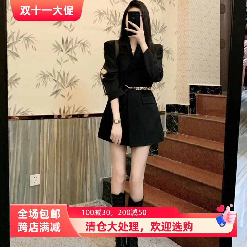 秋冬新款冷淡风女装高冷范百搭气质女神范高端高级感西装连衣裙女