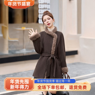 2026秋冬新款高级感双面羊毛大衣女中长款韩版宽松羊毛呢子外套潮
