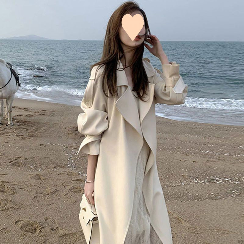 风衣外套女春秋高级感垂感2024新款大衣中长款韩风气质小个