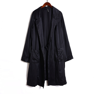 睡袍保暖长袖 2025年春秋季 系带中长款 纯色一片式 仿真丝家居服 女式