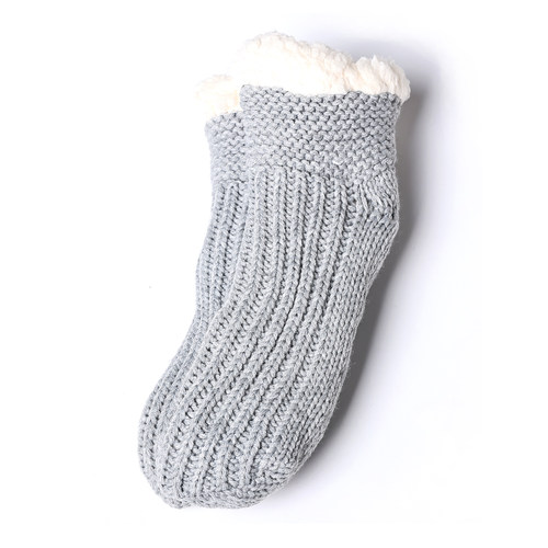 地板棉鞋室内家用冬季加绒保暖地板可爱日系粗针织家居矮筒鞋袜潮