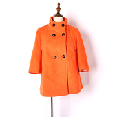 2023秋冬新品 显瘦设计感百搭外套 宽松修身 双排扣七分袖 大衣女时尚