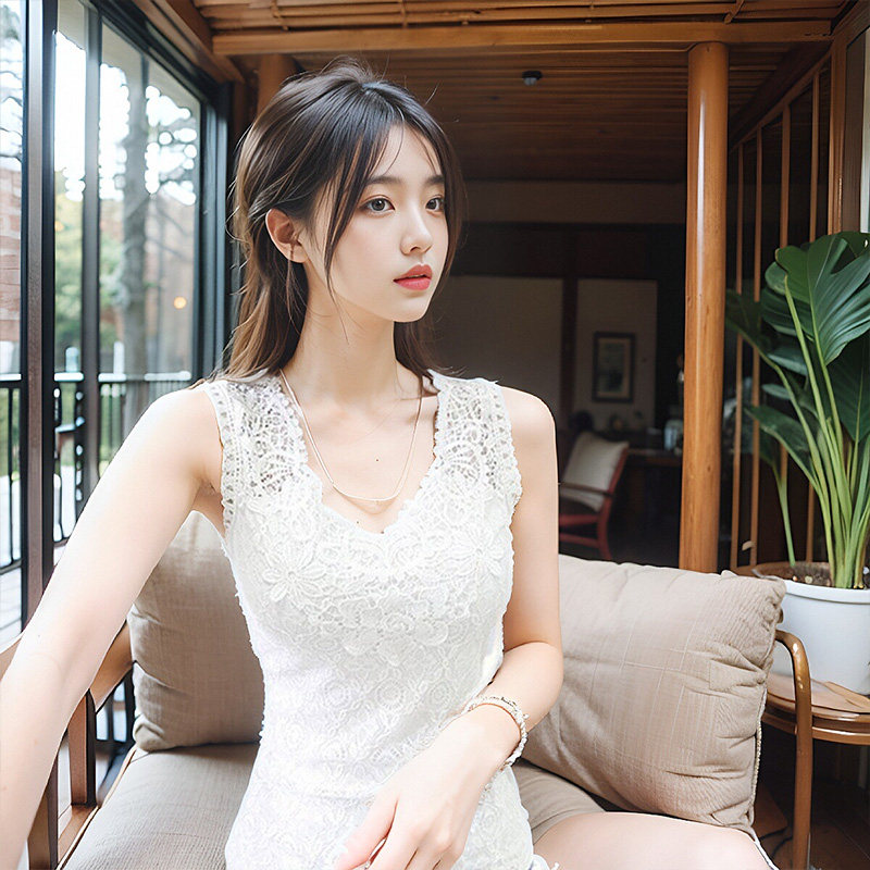 韩版无袖上衣女夏外穿夏季女装蕾丝背心吊带女内搭洋气时尚打底衫