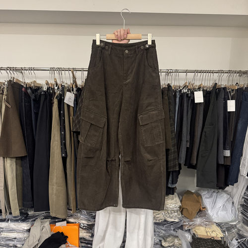 K5678正品灯芯绒休闲裤子女阔腿