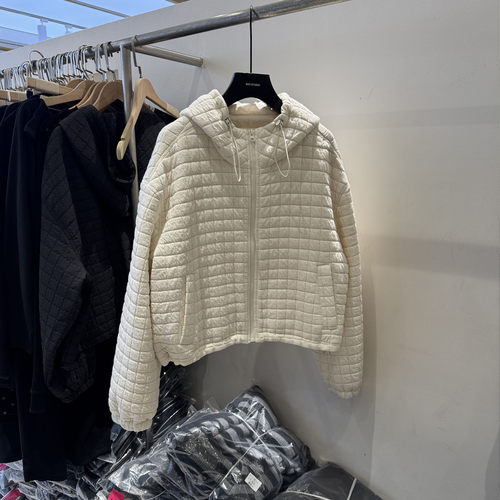 抽绳连帽薄款棉服休闲宽松外套女