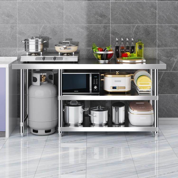 平面工作台加厚不锈钢厨房2层3层