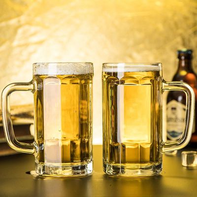 啤酒杯超大带把烧烤用logo玻璃