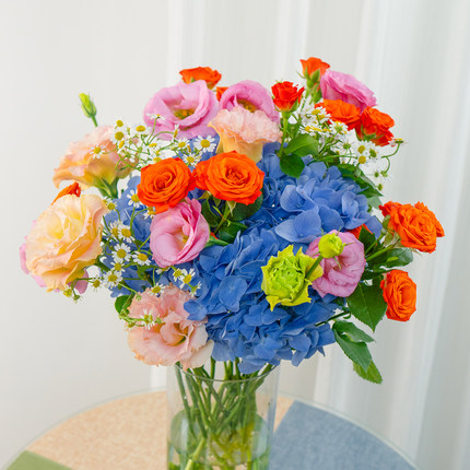 B7绣球高级混搭鲜花云南基地直发新鲜混搭花束家庭水养鲜花花艺师