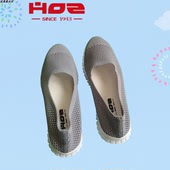 后街女网鞋 一脚蹬黑色工作鞋 透气软底网面女鞋 夏季 网眼镂空妈妈鞋