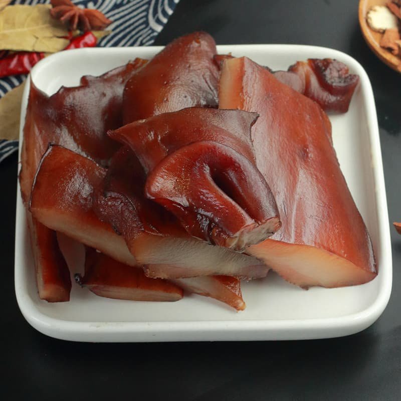 湖南特产烟熏腊猪嘴腊猪头腊猪脸皮猪鼻子肉猪头肉腊猪脸肉500g