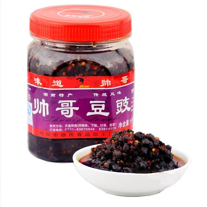 湖南特产浏阳帅哥豆豉1000g浏阳香辣豆鼓风味下饭辣椒调味料大豆