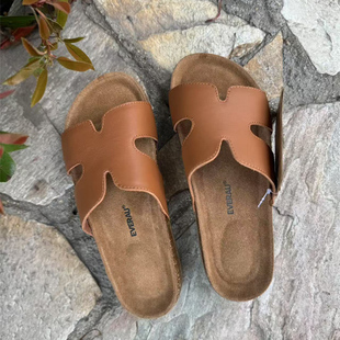 澳洲EVERAU女鞋夏季凉鞋拖鞋勃肯鞋底简约软木鞋床高弹缓冲EA7068