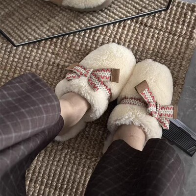 澳洲羊毛保暖泰迪拖鞋