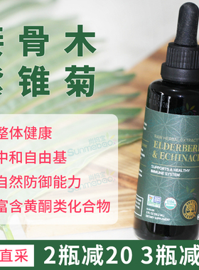美国正品直邮Global Healing直邮接骨木紫锥菊免疫健康剂59.2ml